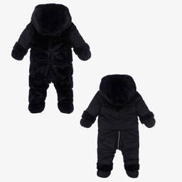 Tartine et Chocolat-Blue Reversible Baby Snowsuit | Childrensalon Outlet