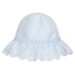 Tartine et Chocolat-Blue & White Cotton Sun Hat | Childrensalon Outlet