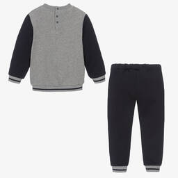 Tartine et Chocolat-Серо-синий спортивный костюм из хлопка | Childrensalon Outlet
