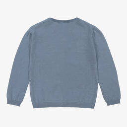 Tartine et Chocolat-كارديغان مزيج قطن وكتان لون أزرق للأولاد | Childrensalon Outlet