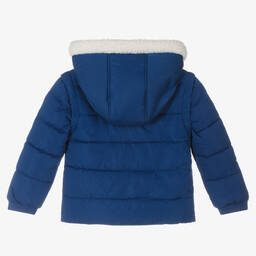 Tartine et Chocolat-معطف بافر هودي لون أزرق للأولاد | Childrensalon Outlet