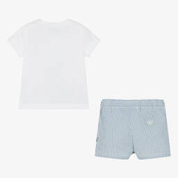 Tartine et Chocolat-Boys Blue & White Cotton Shorts Set | Childrensalon Outlet