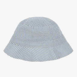 Tartine et Chocolat-Boys Blue & White Striped Cotton Hat | Childrensalon Outlet