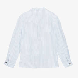 Tartine et Chocolat-Boys Blue & White Striped Shirt | Childrensalon Outlet