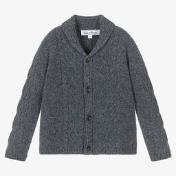 Tartine et Chocolat-Boys Blue Wool Knit Cardigan | Childrensalon Outlet