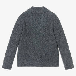 Tartine et Chocolat-Boys Blue Wool Knit Cardigan | Childrensalon Outlet