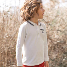 Tartine et Chocolat-قميص بولو قطن لون عاجي للأولاد | Childrensalon Outlet