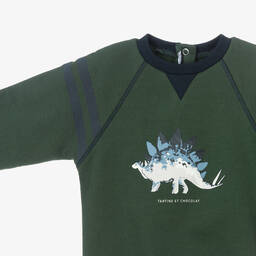 Tartine et Chocolat-تيشيرت قطن لون أخضر داكن للأولاد | Childrensalon Outlet
