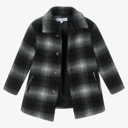 Tartine et Chocolat-Boys Grey Check Wool Coat | Childrensalon Outlet