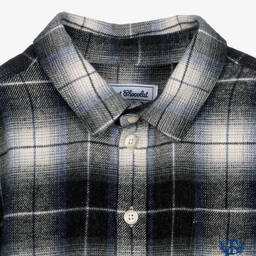 Tartine et Chocolat-قميص قطن كاروهات لون رمادي للأولاد | Childrensalon Outlet