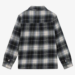 Tartine et Chocolat-قميص قطن كاروهات لون رمادي للأولاد | Childrensalon Outlet