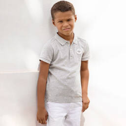 Tartine et Chocolat-Серая рубашка поло из хлопка | Childrensalon Outlet