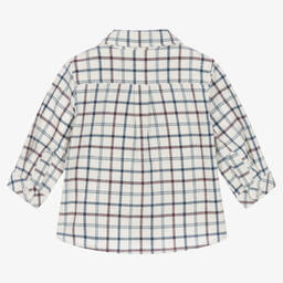 Tartine et Chocolat-قميص أطفال ولادي قطن تويل كاروهات لون عاجي | Childrensalon Outlet