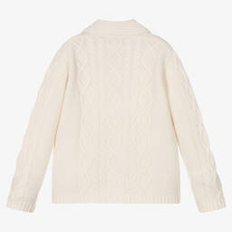 Tartine et Chocolat-Boys Ivory Wool Knit Cardigan | Childrensalon Outlet