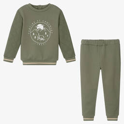 Tartine et Chocolat-Спортивный костюм цвета хаки из хлопка | Childrensalon Outlet