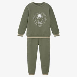 Tartine et Chocolat-Спортивный костюм цвета хаки из хлопка | Childrensalon Outlet