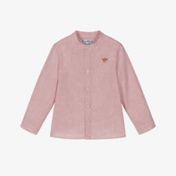 Tartine et Chocolat-قميص أولاد بخطوط صدئة من مزيج الكتان | Childrensalon Outlet