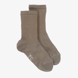Tartine et Chocolat-جوارب مزيج قطن محبوك لون بيج غامق للأولاد | Childrensalon Outlet