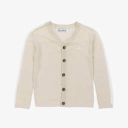 Tartine et Chocolat-Boys Soft Beige Linen Cardigan | Childrensalon Outlet