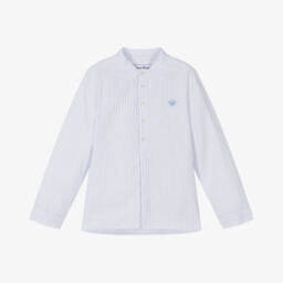 Tartine et Chocolat-Стильная льняная рубашка синего цвета для мальчиков | Childrensalon Outlet