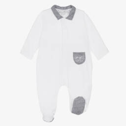 Tartine et Chocolat-Белый хлопковый комбинезон для малышей | Childrensalon Outlet