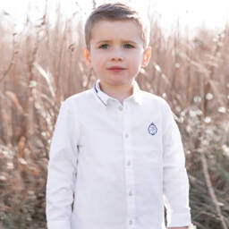 Tartine et Chocolat-Boys White Cotton Long Sleeve Shirt | Childrensalon Outlet