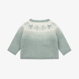 Tartine et Chocolat-Boys Wool Blend Green Cardigan | Childrensalon Outlet