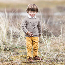 Tartine et Chocolat-Boys Yellow Corduroy Trousers | Childrensalon Outlet