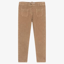 Tartine et Chocolat-Girls Beige Corduroy Trousers | Childrensalon Outlet