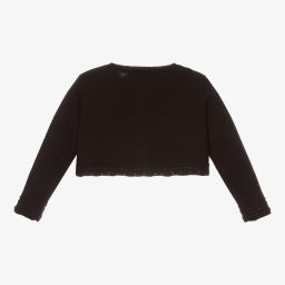 Tartine et Chocolat-Girls Black Knitted Cardigan | Childrensalon Outlet