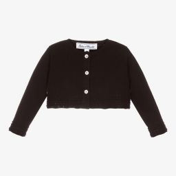 Tartine et Chocolat-Girls Black Knitted Cardigan | Childrensalon Outlet