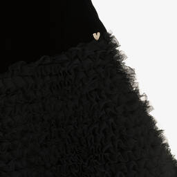 Tartine et Chocolat-فستان مخمل وتول لون أسود | Childrensalon Outlet