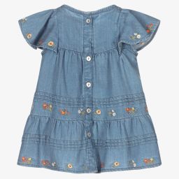 Tartine et Chocolat-Голубое платье из шамбре для девочек | Childrensalon Outlet