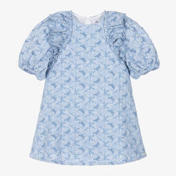 Tartine et Chocolat-فستان برودوري قطن لون أزرق | Childrensalon Outlet