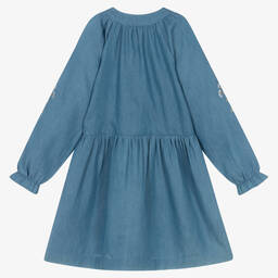 Tartine et Chocolat-Girls Blue Floral Chambray Dress | Childrensalon Outlet