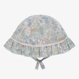 Tartine et Chocolat-Girls Blue Liberty Print Floral Hat | Childrensalon Outlet