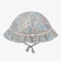 Tartine et Chocolat-Girls Blue Liberty Print Floral Hat | Childrensalon Outlet