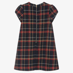 Tartine et Chocolat-فستان مزيج قطن وصوف تارتان لون كحلي وأحمر | Childrensalon Outlet