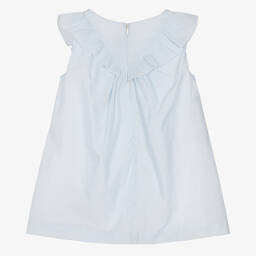 Tartine et Chocolat-Girls Blue Stripe Hand-Smocked Dress | Childrensalon Outlet