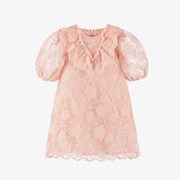 Tartine et Chocolat-Girls Blush Floral Organza Gown | Childrensalon Outlet