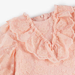 Tartine et Chocolat-Girls Blush Floral Organza Gown | Childrensalon Outlet