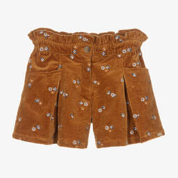 Tartine et Chocolat-Girls Brown Corduroy Shorts | Childrensalon Outlet
