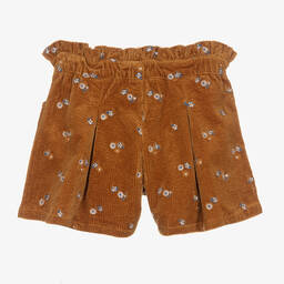 Tartine et Chocolat-Girls Brown Corduroy Shorts | Childrensalon Outlet