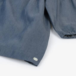 Tartine et Chocolat-Girls Chambray Embroidered Collar Dress | Childrensalon Outlet