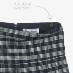 Tartine et Chocolat-Girls Checked Cotton Skirt in Blue | Childrensalon Outlet