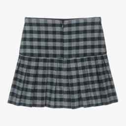 Tartine et Chocolat-Girls Checked Cotton Skirt in Blue | Childrensalon Outlet