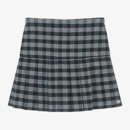 Tartine et Chocolat-Girls Checked Cotton Skirt in Blue | Childrensalon Outlet