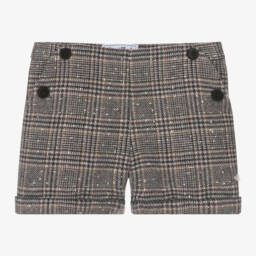 Tartine et Chocolat-Girls Checked Wool Blend Shorts | Childrensalon Outlet