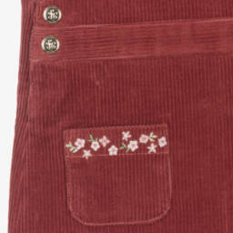 Tartine et Chocolat-Girls Dark Rose Cord Pinafore | Childrensalon Outlet