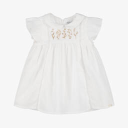 Tartine et Chocolat-فستان أبيض مطرز للبنات | Childrensalon Outlet